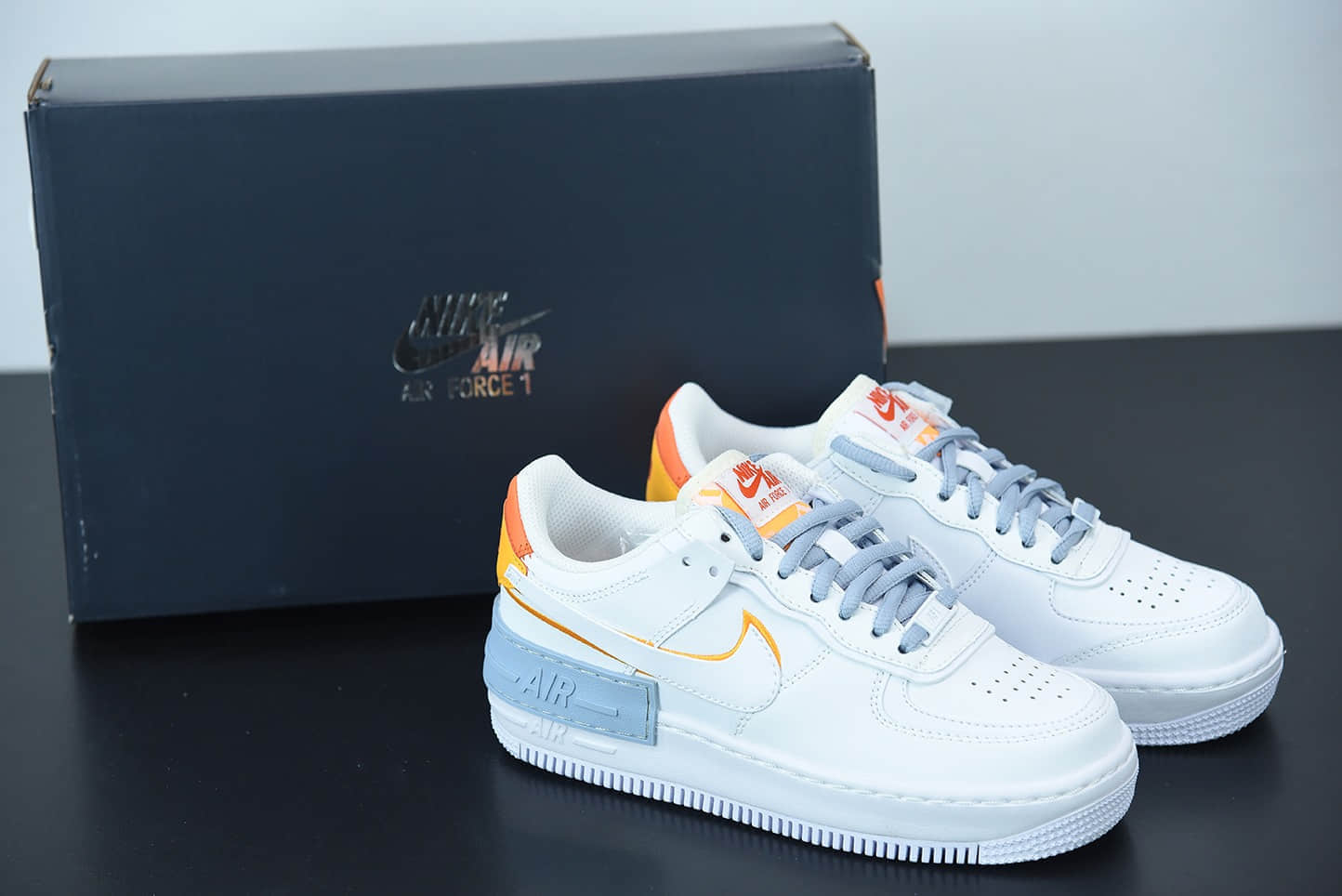 耐克 Nike Air Force 1 Shadow 白兰橙马卡龙空军一号轻量增高低帮百搭板鞋纯原版本 货号：DC2199-100