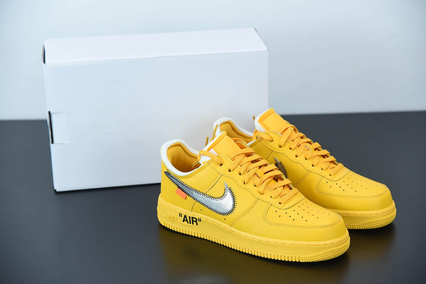 耐克Off-White™ x Nike Air Force 1 Low’07University GoldMetallic Silver艺术馆黄色空军一号经典低帮百搭休闲运动板鞋纯原版本 货号：DD1876-700