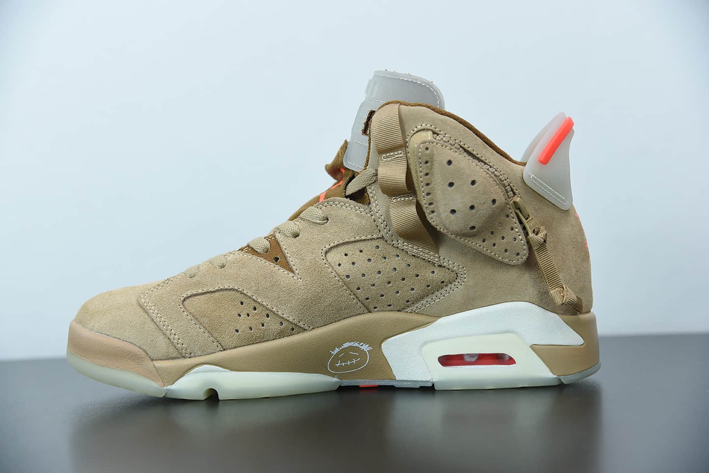 乔丹Travis Scott Air Jordan 6  British Khaki  小麦色口袋TS联名款高帮篮球鞋纯原版本 货号：DH0690-200