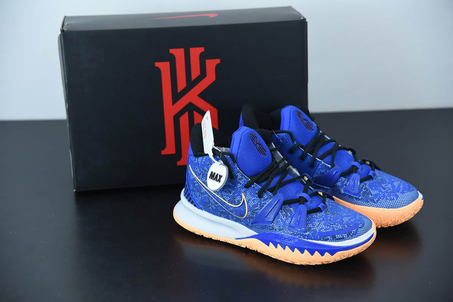 耐克Nike Kyrie 7BlueBlackGumBROTHER HOOD欧文7代皇家蓝室内休闲运动中帮篮球鞋纯原版本 货号：CQ9326-400