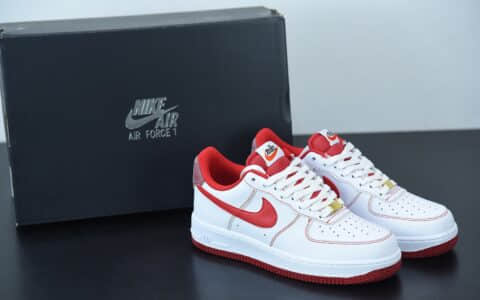 耐克 NIKE AIR FORCE 1'07 白红缝线空军一号低帮休闲板鞋纯原版本 货号：DA8478-101