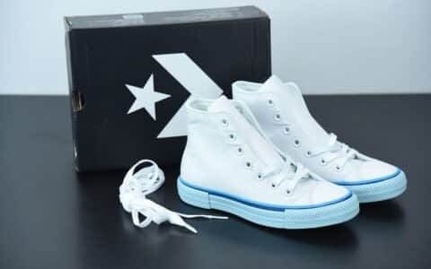 匡威 Converse All Star 清新蓝高帮奶蓝渐变鞋带硫化帆布鞋纯原版本 货号： 568805C