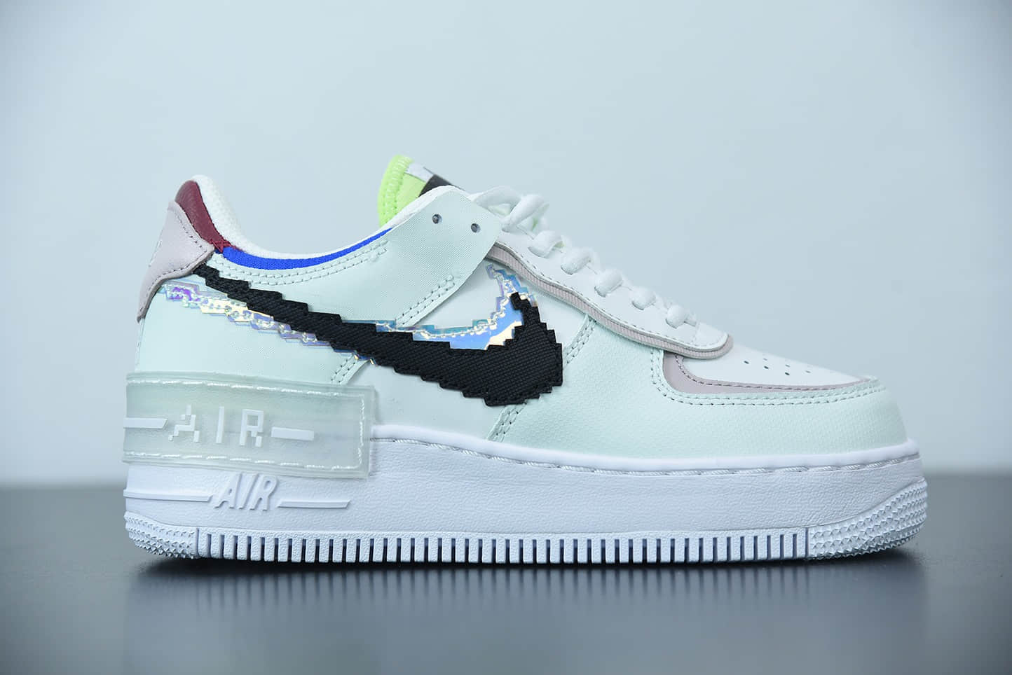 耐克Nike Air Force 1 Shadow 白粉像素拼接马卡龙轻量增高低帮百搭板鞋纯原版本 货号：CV8480-300