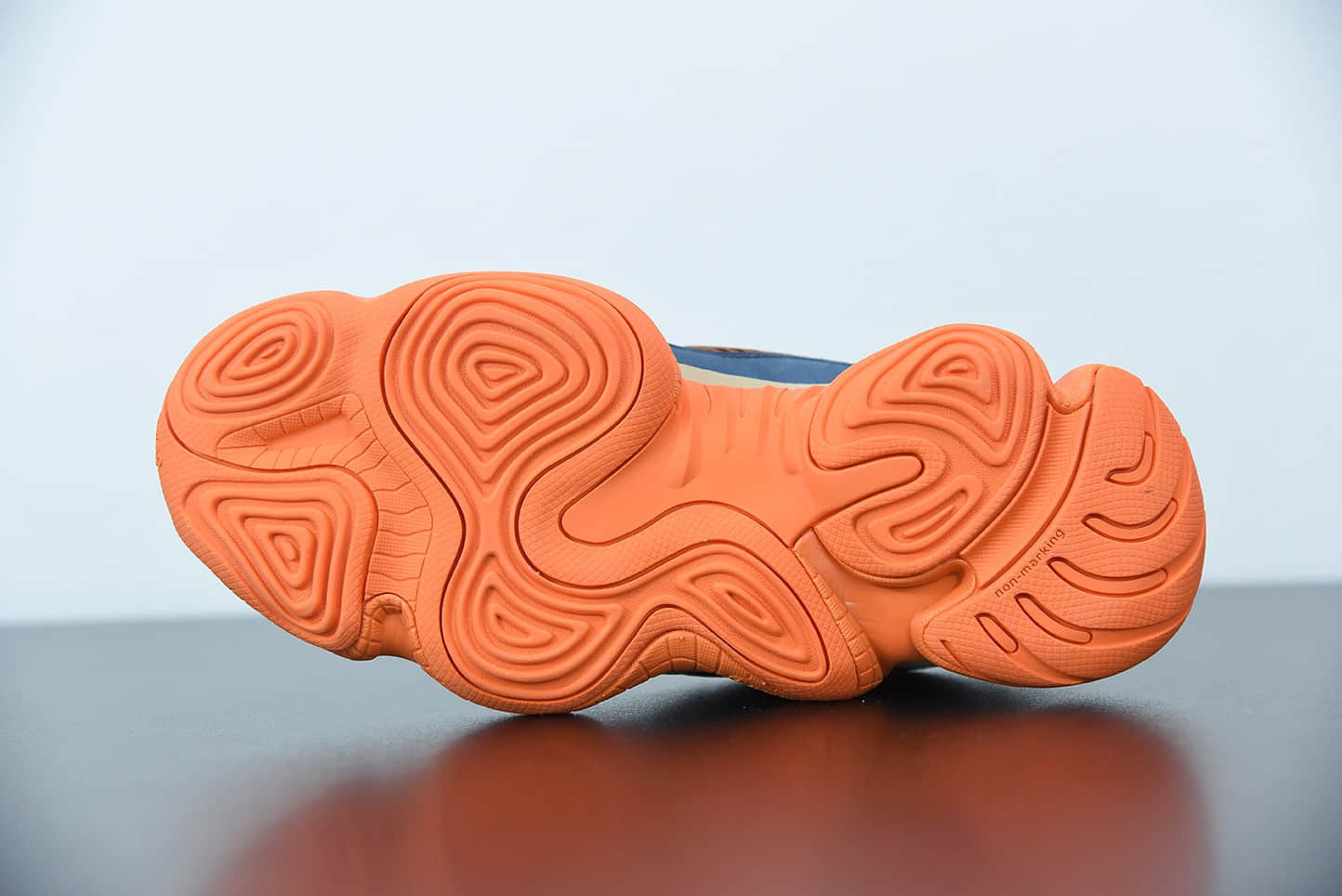 阿迪达斯KANYE WEST x adidas Yeezy 500Enflame海军蓝暴力橙复古老爹风厚底休闲运动慢跑鞋纯原版本 货号：GZ5541