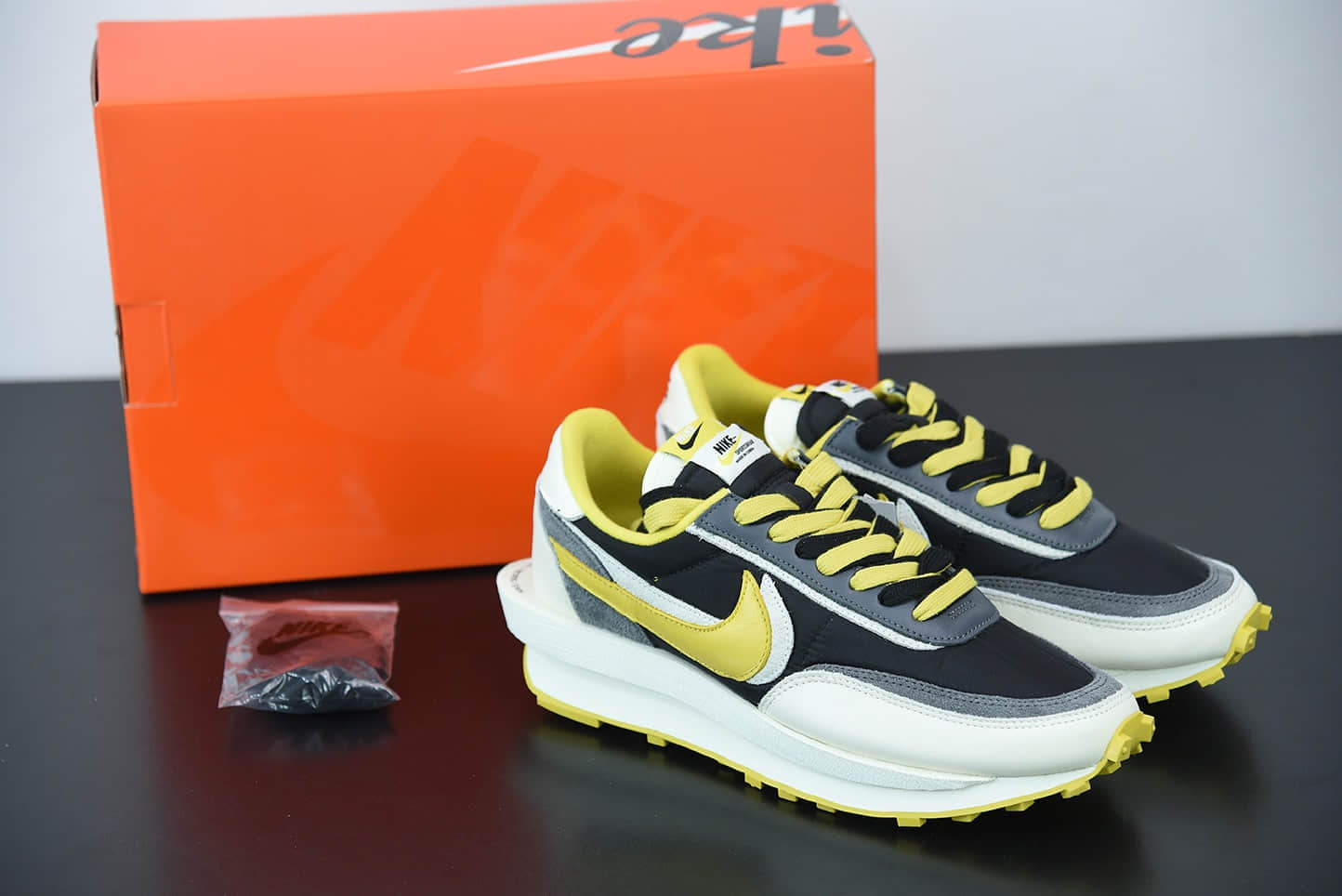 耐克Nike SACAI X UNDERCOVER X LDWAFFLE三方联名白黑黄复古休闲鞋纯原版本 货号：DJ4877-001