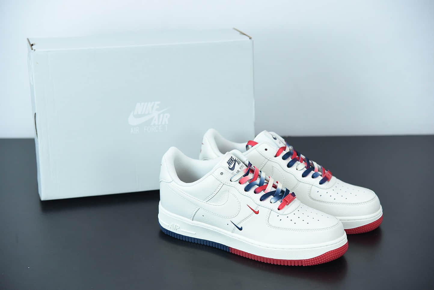 耐克 Nike Air Force 1 Low '07 米红蓝‘’洛杉矶快船‘’城市限定低帮空军一号休闲板鞋纯原版本 货号：CT1989-102