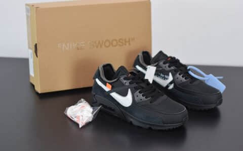 耐克 Nike Off -White x Nike Air Max 90黑色 OW 耐克联名款限量经典气垫跑鞋纯原版本 货号：AA7293-001