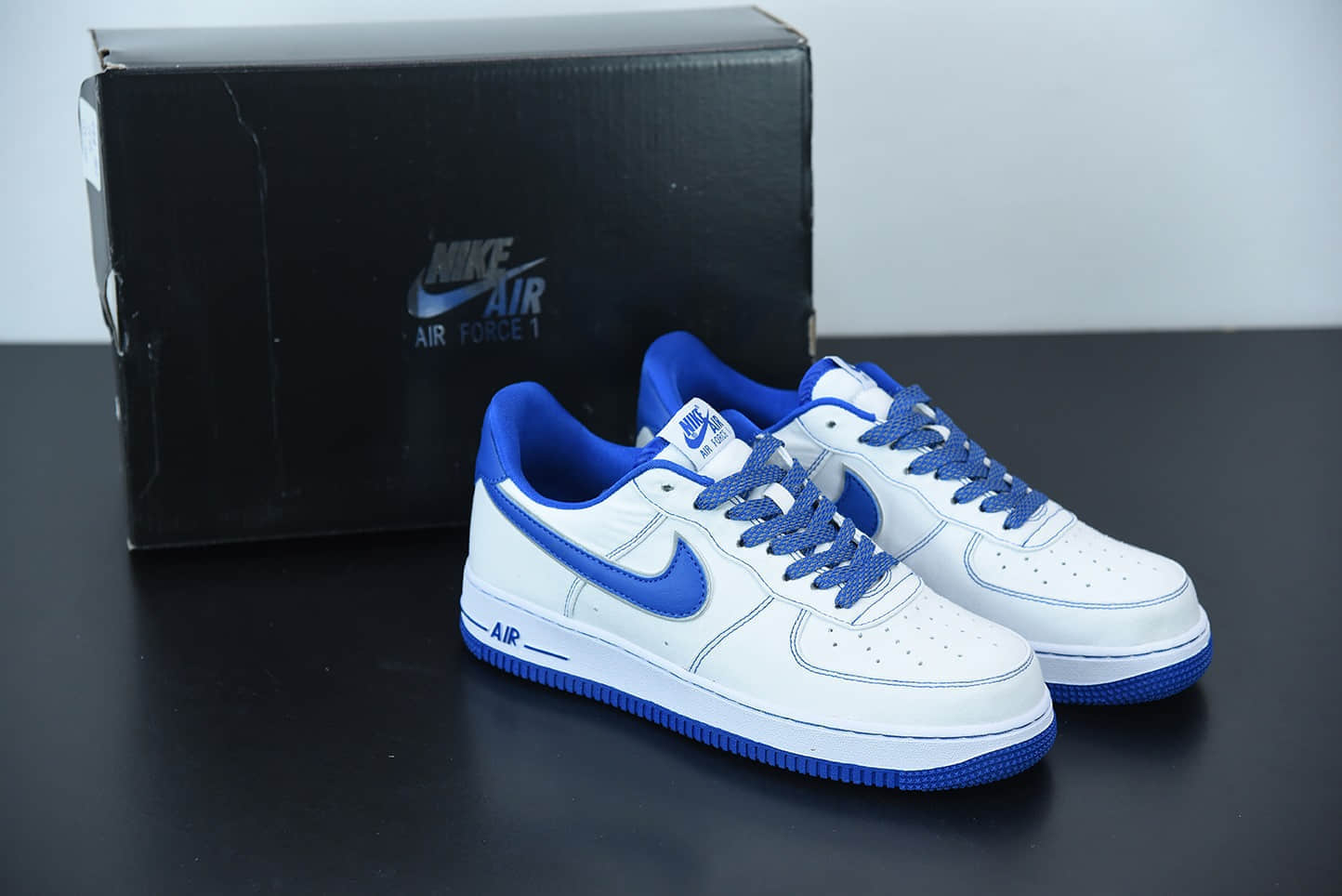 耐克Nike Air Force 1 Low 白蓝缝线帆布3M满天星空军一号低帮百搭休闲运动板鞋纯原版本 货号： CK7213-104