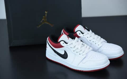 乔丹Air Jordan 1 Low 白红芝加哥低帮休闲板鞋纯原版本 货号：553558-118