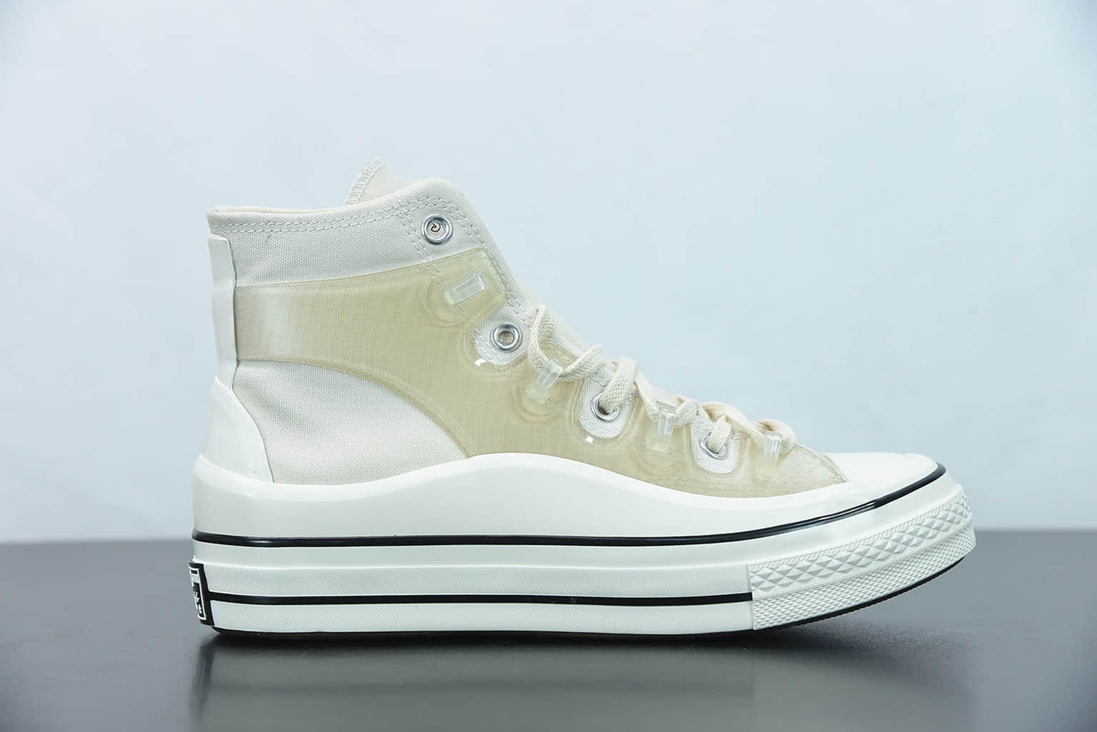 匡威Kim Jones x Converse Chuck Taylor All Star 1970s 重磅联名米白色高帮帆布鞋纯原版本 货号：171258c