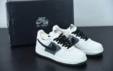 耐克 Nike Air Force 1 Low '07 “米白碳灰拼接”低帮空军一号休闲板鞋纯原版本 货号：CL2026-113