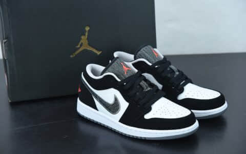 乔丹Air Jordan 1 Retro LowBlack Infrared黑白红深灰帆布钩子低帮经典复古文化休闲运动篮球鞋纯原版本 货号：553558-029