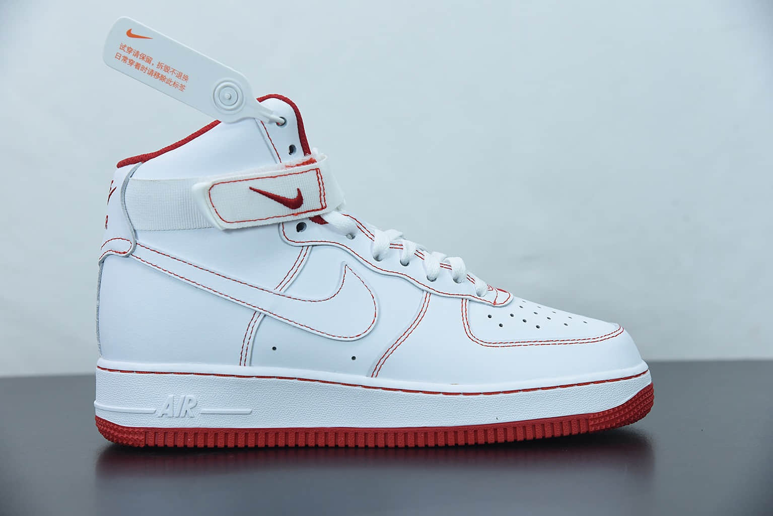 耐克 Nike Air Force 1 High '07 空军一号白红高帮休闲板鞋纯原版本 货号：CV1753-100