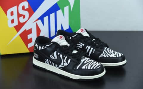 耐克Quartersnacks x Nike SB Dunk Low “Zebra” 黑白斑马联名款低帮运动休闲板鞋纯原版本 货号：DM3510-001