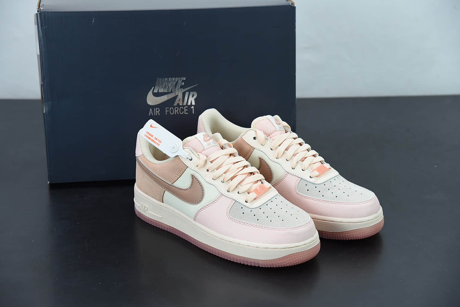 耐克Nike Air Force 1 Low 粉棕水晶底 空军一号低帮运动休闲板鞋纯原版本 货号：896185-603