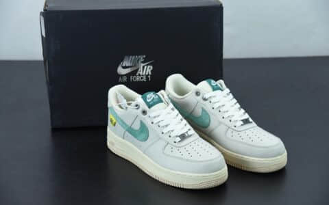 耐克 Nike Air Force 1 空军一号灰白绿爆裂纹低帮休闲运动板鞋纯原版本 货号：DO5876-100