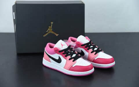 乔丹Air Jordan 1 Low 粉红拼接樱花粉低帮篮球鞋纯原版本 货号：553560-162