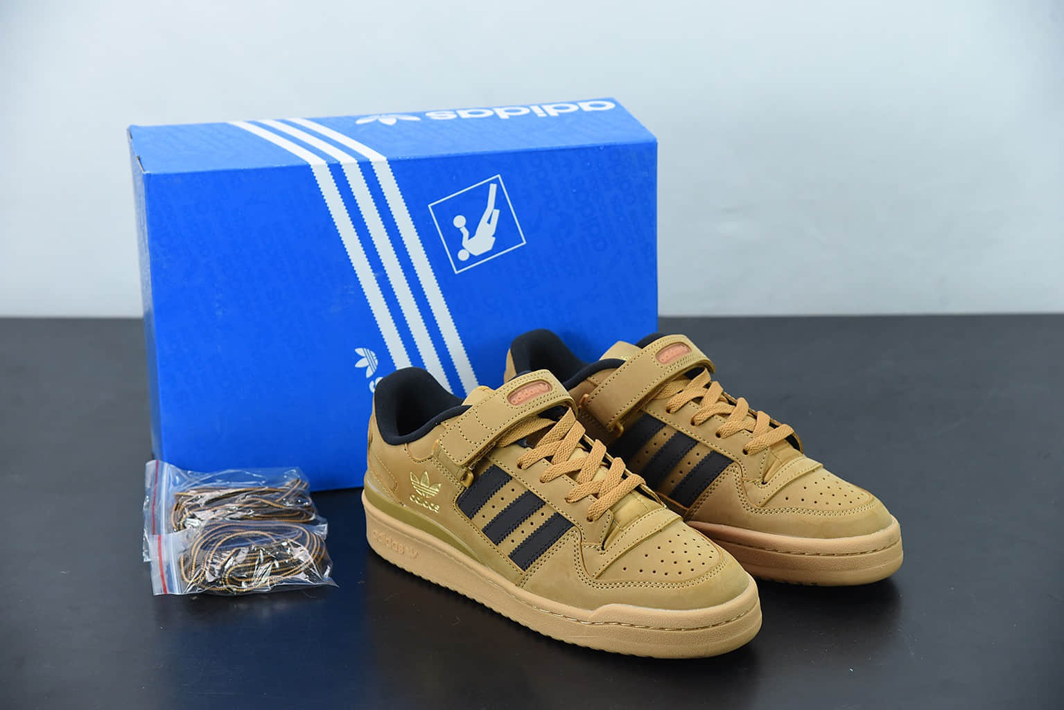 阿迪达斯adidas originals Forum Low adidas Originals Forum RX人气单品小麦低帮复古板鞋纯原版本 货号：GW6230