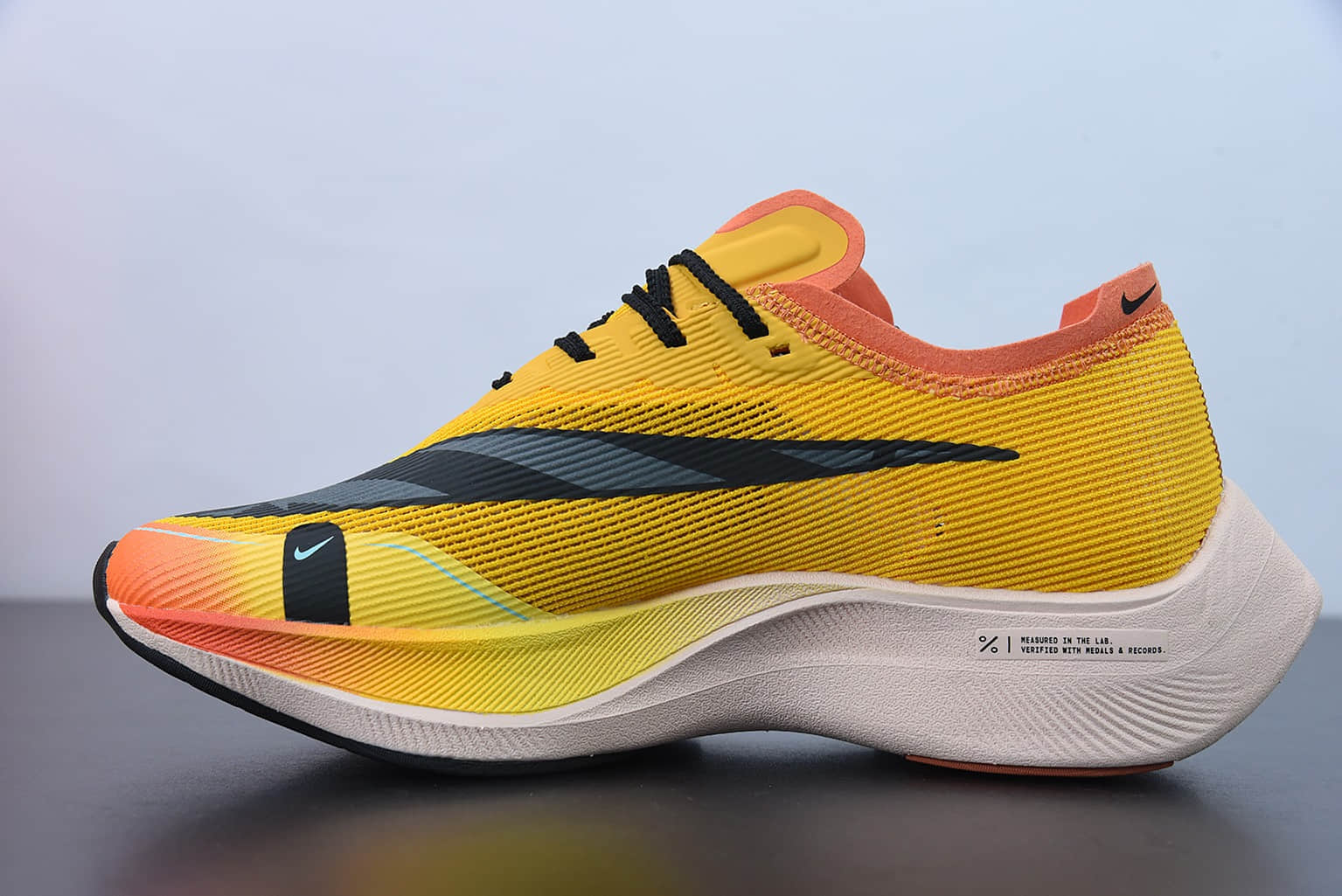 耐克 Nike ZoomX Vaporfly NEXT％ 2 太阳黄马拉松针织面透气运动跑鞋纯原版本 货号：DO2408-739