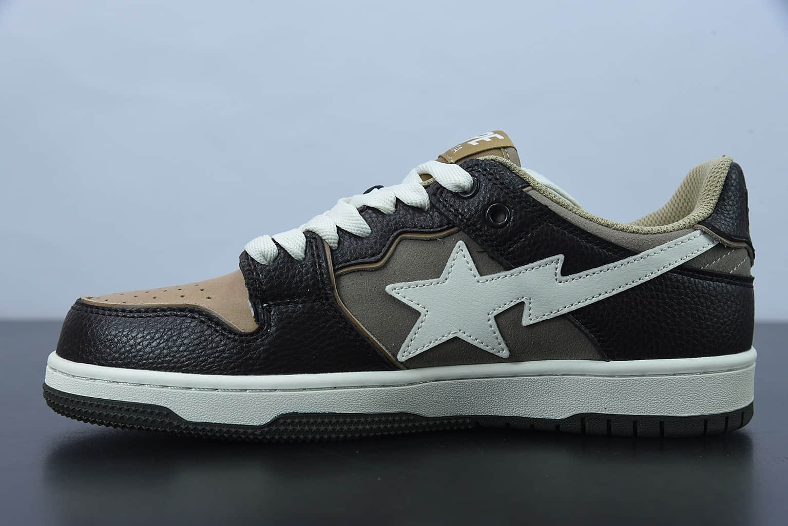 Human Made Bape Sta Sk8 To Nigo 潮流教父Nigo品牌摩卡色猿人头经典滑板百搭休闲运动板鞋纯原版本 货号：1H80191013