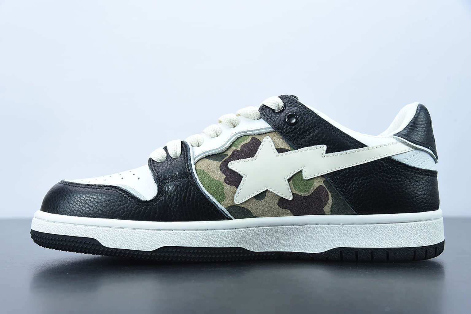 Human Made Bape Sta Sk8 To Nigo 潮流教父Nigo品牌黑白色猿人头经典滑板百搭休闲运动板鞋纯原版本 货号：1G801009I