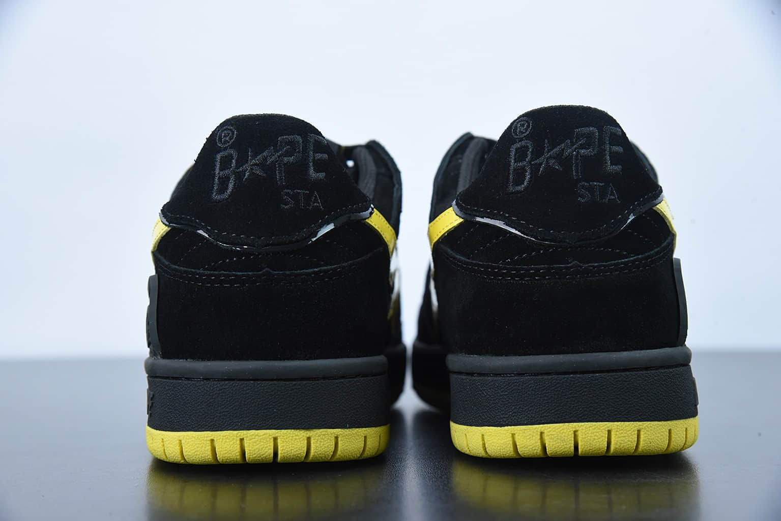 Human Made Bape Sta Sk8 To Nigo 潮流教父Nigo品牌黑黄色猿人头经典滑板百搭休闲运动板鞋纯原版本 货号：1G801009I