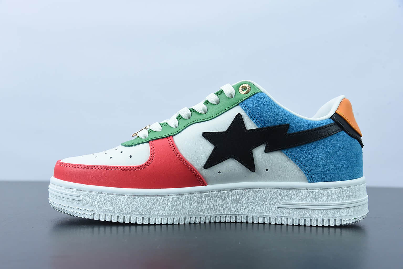 Human Made Bape Sta Sk8 To Nigo 潮流教父Nigo品牌彩虹色猿人头经典滑板百搭休闲运动板鞋纯原版本 货号：1H20191048