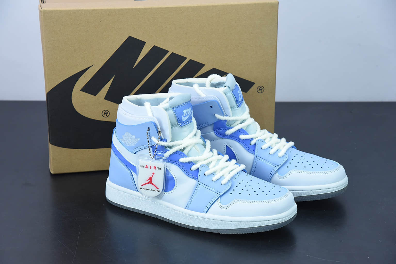 乔丹 Air Jordan 1 High Zoom CMFT 高邦英雄联盟联名雾霾蓝动漫蓝篮球鞋纯原版本 货号：CT5442-040