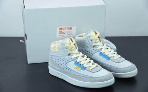 乔丹 Air Jordan Union LA x Air Jordan 2 GreyFog 高帮联名灰蓝篮球鞋纯原版本 货号：DN3802-001