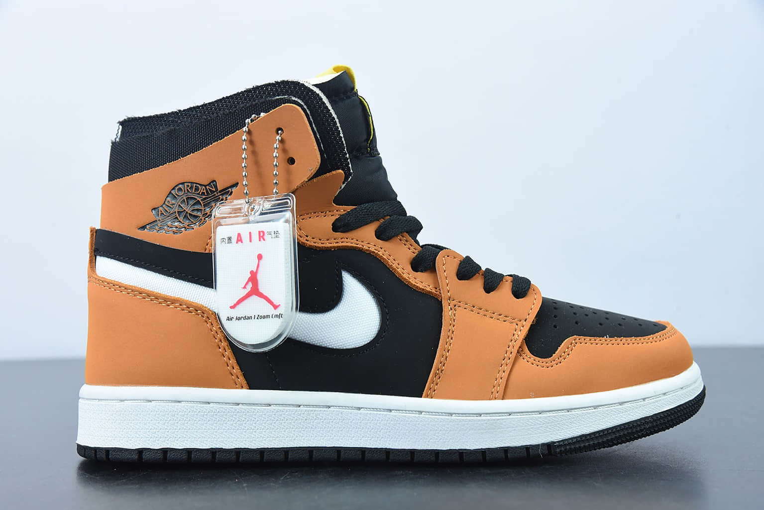 乔丹Air Jordan 1 High Zoom AJ1 乔1黑小麦色高帮休闲板鞋纯原版本 货号：CT0978-002