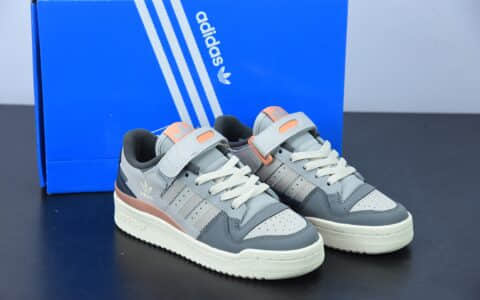 阿迪达斯 Adidas originals Forum 84 Low Concrete“混凝土”灰橙罗马系列魔术贴低帮复古系带百搭休闲运动板鞋纯原版本 货号：GX4576