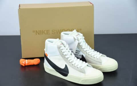 耐克 Nike OFF-WHITE x Nike Blazer Mid “Grim Reaper”开拓者OW联名初代白黑经典中帮百搭板鞋纯原版本 货号：AA3832 -100