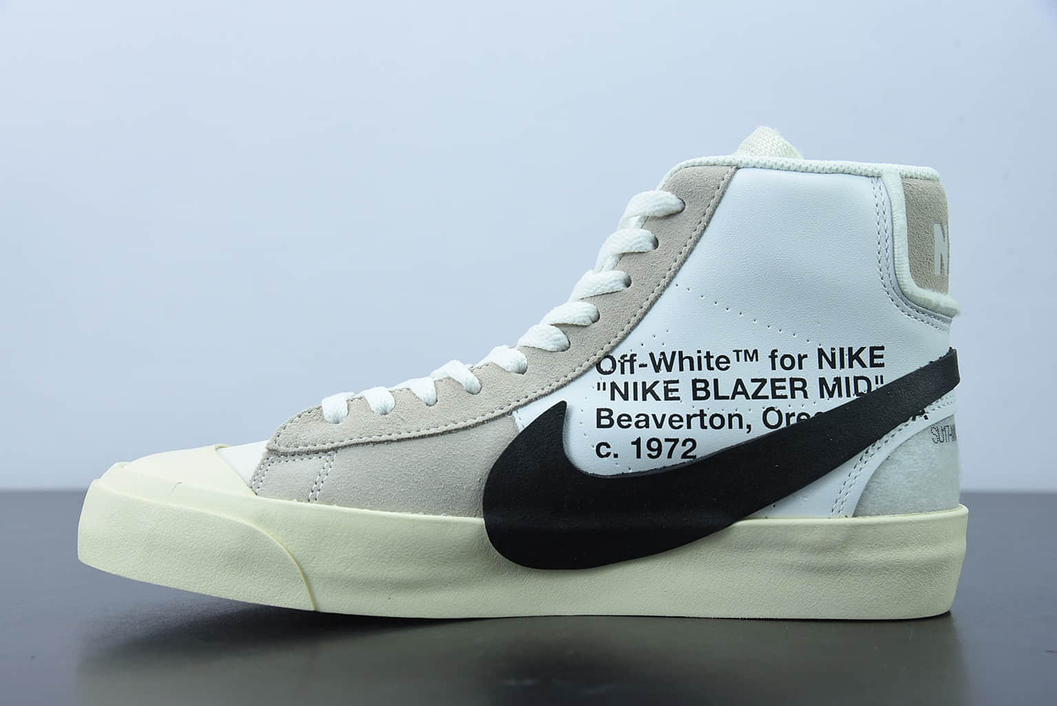 耐克 Nike OFF-WHITE x Nike Blazer Mid “Grim Reaper”开拓者OW联名初代白黑经典中帮百搭板鞋纯原版本 货号：AA3832 -100