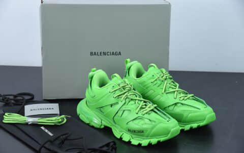 巴黎世家Balenciaga Triple S巴黎世家3.0绿色高帮老爹鞋纯原版本 货号：542023W2LB13051
