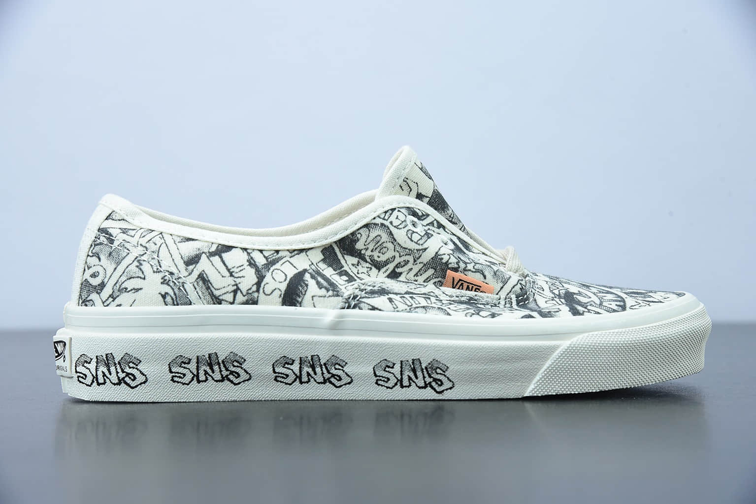 万斯 VANS SNS x Vans Authentic 联名合作款黑白涂鸦低帮休闲板鞋纯原版本 货号：VN0A4BV9676