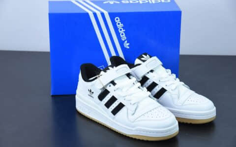 阿迪达斯 Adidas originals Forum 84 low 全新经典复古板鞋白黑男女潮流头层皮休闲鞋纯原版本 货号：G25813