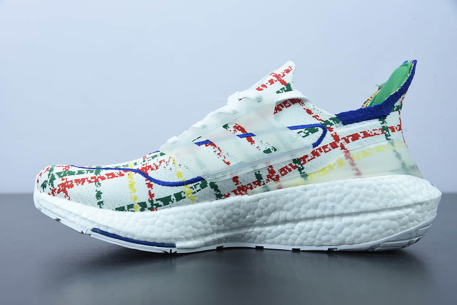 阿迪达斯 Adidas Palace x AD Ultra Boost ub2021Festive Multicolor 针织白彩袜套式针织鞋面休闲运动慢跑鞋纯原版本 货号：GY5556