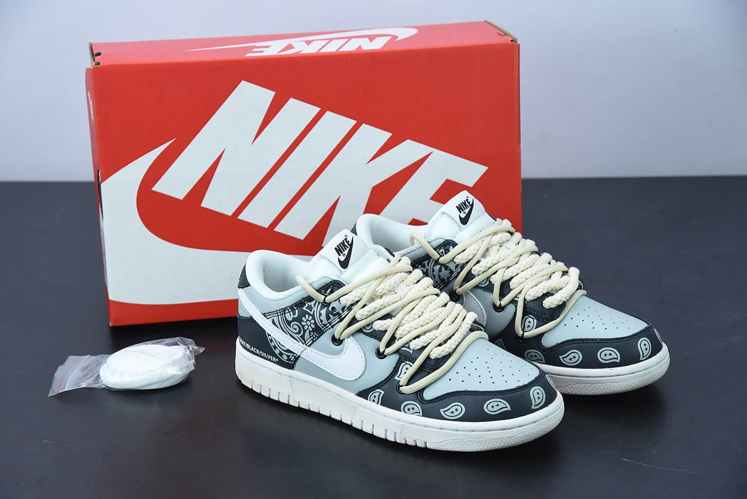 耐克 Nike Dunk Low Retro Vibe风做旧解构鞋带烟灰色低帮运动休闲板鞋纯原版本 货号：DD1503-109