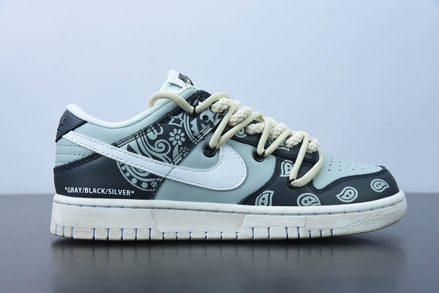 耐克 Nike Dunk Low Retro Vibe风做旧解构鞋带烟灰色低帮运动休闲板鞋纯原版本 货号：DD1503-109