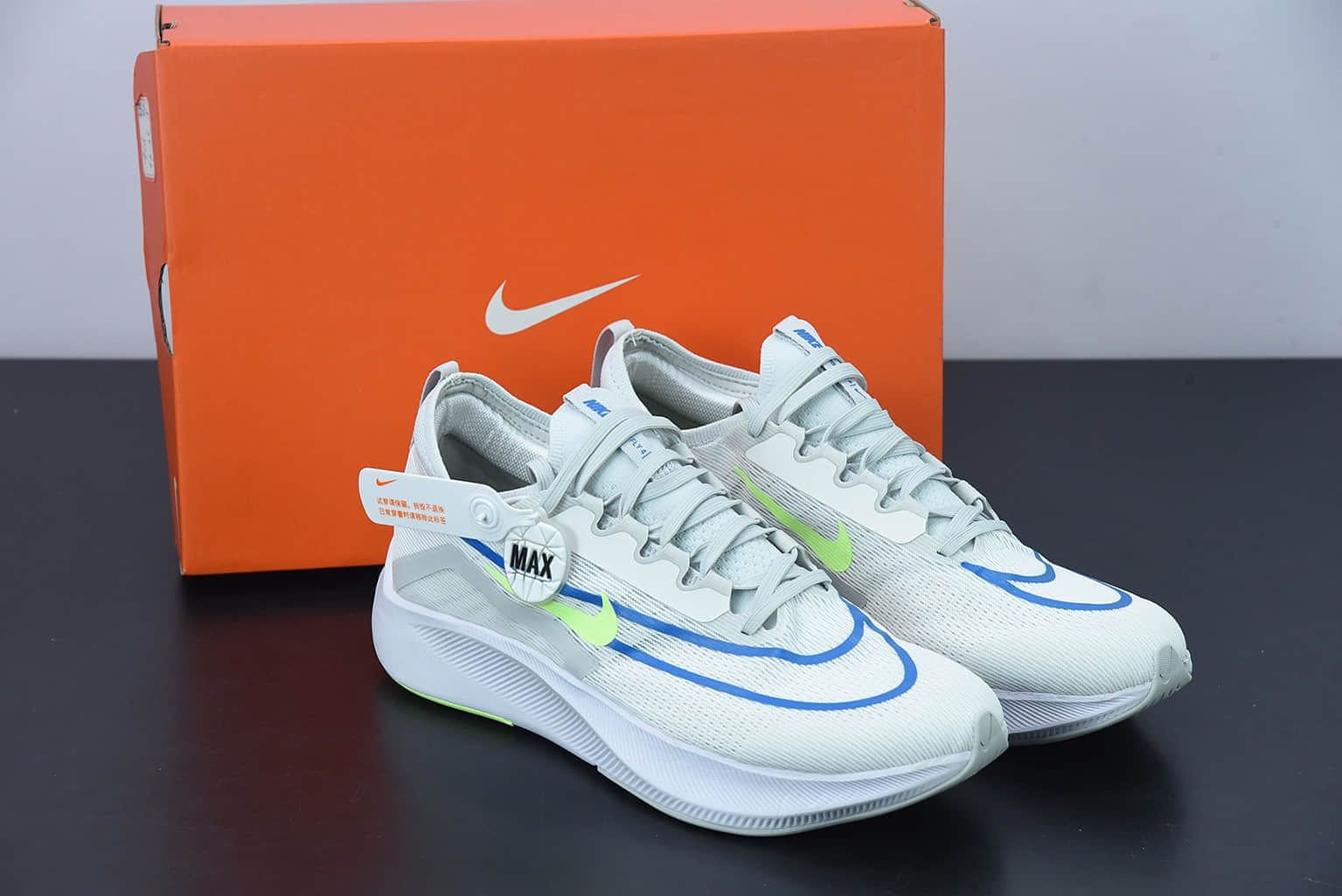 耐克Nike Zoom Fly 4Barely Volt飞行4代马拉松系列白蓝黄低帮透气休闲运动慢跑鞋纯原版本 货号：CT2392-100