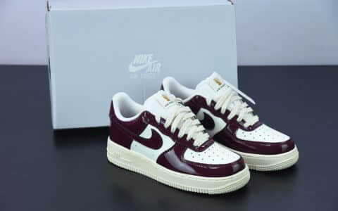 耐克 Nike Air Force1'07 Low 白酒红漆皮 空军一号低帮休闲板鞋纯原版本 货号：DQ8583-100