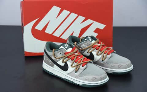 耐克Nike Dunk Low “Retro”解构鞋带Vib风做旧皮革高街棕褐色低帮滑板鞋纯原版本 货号：DH0957-100