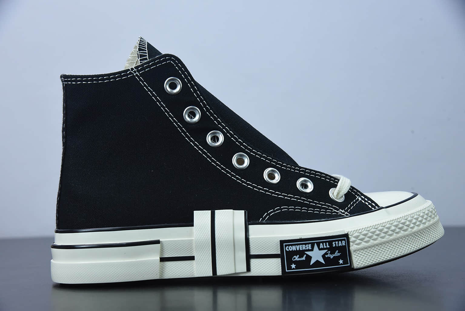 匡威 Converse 1970s x Rubber Patchwork 最新橡胶解构系列高帮黑色板鞋纯原版本 货号： AO2113C