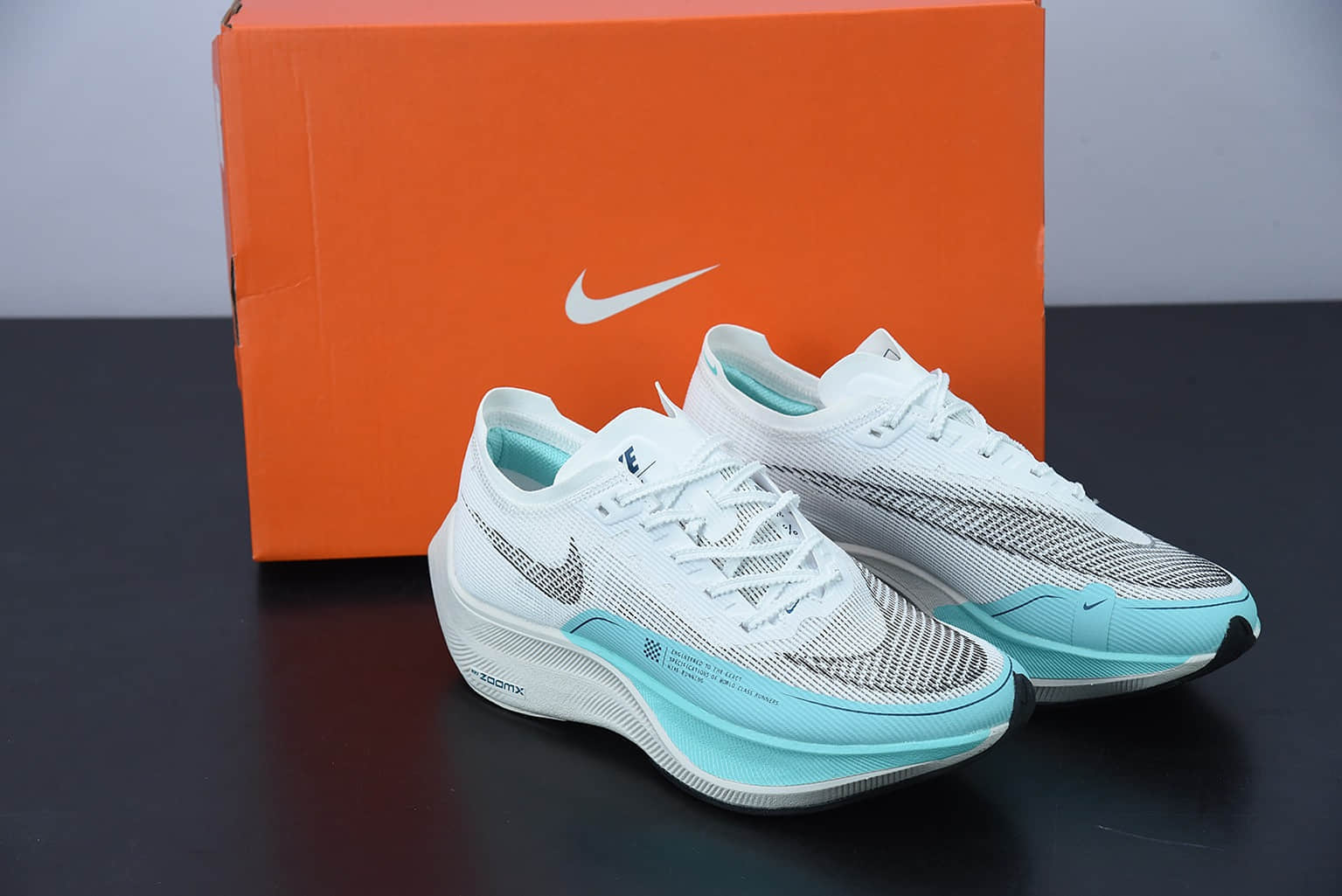 耐克 Nike ZoomX Vaporfly Next% 马拉松二代白蓝跑步鞋纯原版本 货号：CU4123-101