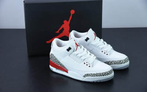 乔丹Air Jordan 3 Retro Hall of Fame 卡特琳娜飓风白红篮球鞋纯原版本 货号：136064-116