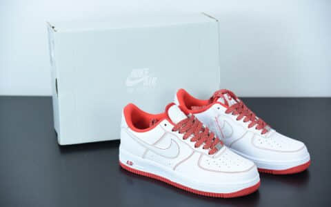 耐克 Nike Air Force 1 '07 马克线2代满天星白红配色空军一号低帮休闲板鞋纯原版本 货号：CN2896-101