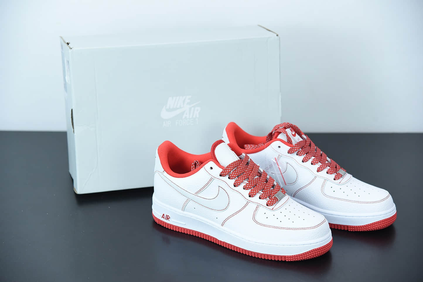 耐克 Nike Air Force 1 '07 马克线2代满天星白红配色空军一号低帮休闲板鞋纯原版本 货号：CN2896-101