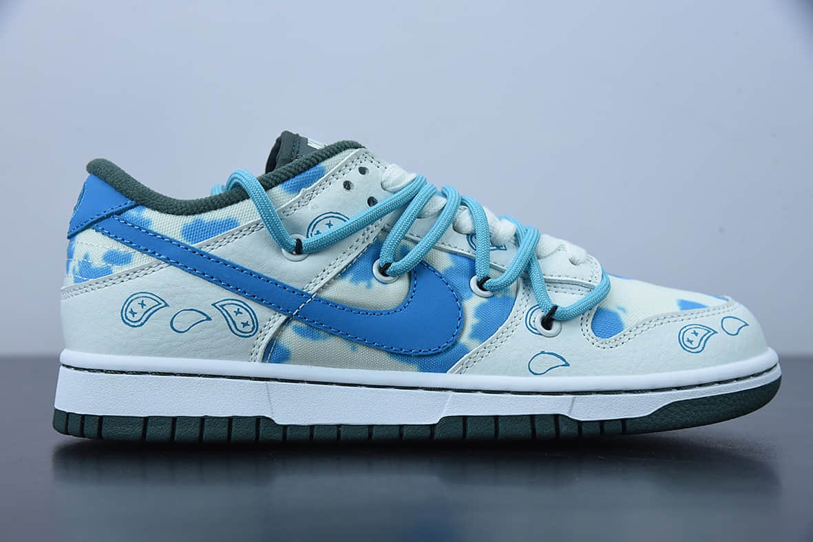 耐克 Nike SB DUNK LOW “Retro”解构闪电风蓝腰果花低帮休闲板鞋纯原版本 货号：DH0957-100