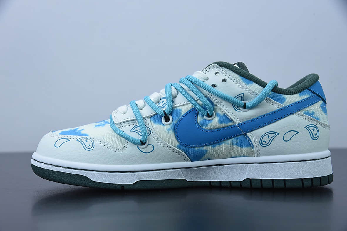 耐克 Nike SB DUNK LOW “Retro”解构闪电风蓝腰果花低帮休闲板鞋纯原版本 货号：DH0957-100