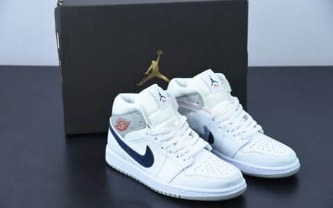 乔丹 Air Jordan 1 Mid “Paris” 中帮白灰巴黎休闲文化篮球鞋纯原版本 货号：DR8038-100